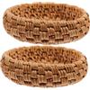 DEARMAMY Braccialetti Estivi in Legno Fatti a Mano, 2 Pezzi di Braccialetti Retrò Intrecciati in Rattan per Un'atmosfera Estiva Leggera e Confortevole per Ogni Occasione
