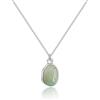 Yifnny Collane di gemme irregolari per le donne, Collana a goccia in acciaio inox oro argento Ciondolo di pietra naturale per le donne Cristallo pietra di luna Gioielli Regali (Argento Verde)