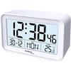 techno line technoline WT497 - Sveglia digitale moderna, temperatura interna, data, giorno della settimana, allarme e snooze, bianco