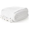 Kozyhvn Coperta in 100% mussola di cotone, grande, 127 x 177,8 cm, 6 strati, traspirante e leggera, per divano, copriletto, coperta in garza per adulti, colore bianco