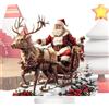 szaluyk Renna Slitta Babbo Natale Da Collezione | Ornamento In Miniatura Acrilico 2D - Decorazione Natalizia Per Desktop, Display Per Le Vacanze, Slitta Di Babbo Natale Con Renne Per Casa, Ufficio, Configuraz