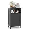 GYMAX Armadio da Bagno con Porta, Armadietto a Terra, Mobile da Bagno, con 4 Ripiani, per Camera da Letto & Soggiorno & Ufficio, 40 x 30 x 70 cm (Nero)