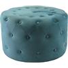 milani home - pouf rotondo, velluto, seduta poggiapiedi, verde, 67 x 67 x 41 cm
