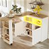 KUAKE Tavolo da bar girevole a 360°, tavolo da bar allungabile con ripiani, tavolo da bistrot per cucina, soggiorno, ufficio, 135-205 x 39 x 100 cm