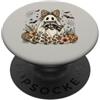 Leopard Boo Critters Preppy Leopard Bow Ghost Raccoon Boo Stagione Autunno Halloween PopSockets PopGrip Adesivo