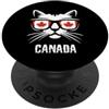 Canada Flag Canadian Cat Tees Bandiera del Canada, gatto canadese PopSockets PopGrip Adesivo