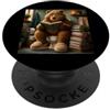Funny Papa Bear Father Day Bathroom Toil Favorite Book Place Orso Umorismo da bagno Toiletta PopSockets PopGrip Adesivo
