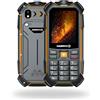 Hammer H HAMMER Boost 2 LTE telefono rugged 4G IP68, cellulare da lavoro con tasti grandi, display 2,4, Dual SIM, batteria 3500 mAh lunga durata, nero-arancione
