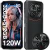 DOOGEE Blade GT 5G Telephone Incassable, 32 Go RAM + 256 Go ROM, Batterie 5500mAh, Écran 6.72 Pouces FHD+ 120Hz, AI Camara 48MP, Octa-Core 6nm, Android 14, Double SIM, NFC, Ultra Mince, 2024 - Noir
