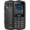 Hammer H Basalt 2,4 Cellulare robusto IP68 IK05 Dual Free SIM 2000 mAh Outdoor Cellulare senza contratto, display a colori da 2,8, robusto, Mega batteria 1800 mAh, impermeabile (IP68), Nero