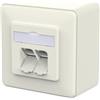METZ CONNECT E-DAT C6A LSA++ - Barattolo a 2 porte, AP, bianco puro