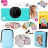 KODAK Printomatic fotocamera a stampa istantanea + custodia morbida + carta fotografica Zink 2x3 20pz + album + adesivo + cornici per adesivi + cornici sospese + pennarelli - Blu