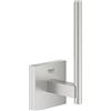 GROHE QUICKFIX Start Cube, Porta rotolo di scorta, Installazione con vite o con colla, Super Steel, 40979DC0