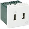 Vimar 14295 Plana Doppia presa USB 5V2,1A per alimentazione 2 Moduli bianco