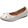 rismart Donna Danza Scivolare su Piatto Bowknot Elegante Morbido Ballerine Scarpe SN02829(Bianca,38 EU)