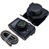 Linhexis Borsa per fotocamera retrò per Fujifilm X10 e X20, compatta in pelle PU, con tracolla, elegante custodia protettiva per obiettivo e accessori, nero o marrone (nero)