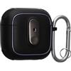 kwmobile Cover per Apple Airpods 4 Case - Custodia per Airpods Pro 2 Generazione - Porta Cuffie con Chiusura Sicura - Adatta a Ricarica e Trasporto - nero/nero