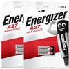 Energizer Alkaline A27 Batterie 12V Alcaline Miniaturizzate Alte Prestazioni Lunga durata per Piccoli Dispositivi Fotocamere Controller di Gioco e Cuffie Bluetooth - 2 Blister da 2 Pile