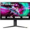LG UltraGear 32GR93U Monitor Gaming 32 UHD 4K (3840x2160), IPS, 144Hz, 1ms (GtG), G-Sync Compatible, AMD FreeSync Premium, VRR, HDR 400, HDMI 2.1, DisplayPort 1.4, Flicker Safe, Nero