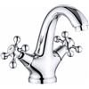 MAKA Rubinetto Bagno Vintage 2 Manopole con Piletta Pop-Up Cromato