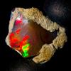 AK GEMS AND JEWELLERY Fuoco Opal gemstone, Natura Nero L Crudo, ethiopian rough 9.5Ct 20x14 MM