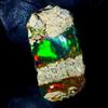 AK GEMS AND JEWELLERY Nero Opal, Naturale Fuoco Opal gemstone Crudo, ethiopian rough 8 KT 19x10 MM