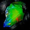 AK GEMS AND JEWELLERY Opale Nero Grezzo, Opale Etiope Naturale Fuoco Pietra Preziosa 7,15Ct 22x14 Mm