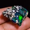 akgemsandjewellry_786 Fire opal Grezzo, ethiopian Crudo, Naturale black Gemma 9.5 KT 22x18 MM