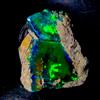 AK GEMS AND JEWELLERY Opale Nero, Opale Naturale Grezzo, Gemma Di Opale Etnico Fuoco 9.5 Ct 15x14 Mm