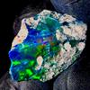 AK GEMS AND JEWELLERY Ethiopian Opal Pietra Grezza Fire Dry Opal Naturale Black 9,5 Ct 19x14 mm
