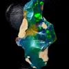 AK GEMS AND JEWELLERY Natural Opal rough , Etiope Opal gemstone, Nero Fuoco Opal Crudo 8 KT 22x13 MM