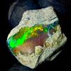 AK GEMS AND JEWELLERY Opal rough , Naturale Fuoco gemstone, Etiope Nero Crudo 9.5 KT 19x15 MM
