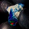 AK GEMS AND JEWELLERY Opale Etiope, Opale Nero Grezzo, Pietra Preziosa Naturale Grezza 8 Ct 18x12 Mm