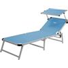 Brunner Lettino prendisole reclinabile con tettuccio brunner marbella in alluminio e syntex plus azzurro 192x67x30 cm