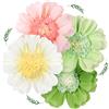 AUAUY 4Pz Ventagli di Carta, Ghirlanda di Fiori da Appendere-Floreale Verde | Ventaglio Decorativo Rotondo, per Compleanni, Carnevali, Matrimoni, Festival