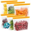 IDEATECH Sacchetti Freezer Silicone 6 Pack Riutilizzabili Buste Alimenti Richiudibili Congelatore Cibo Ermetici Zip BPA Free Lavabili Meal Prep Frutta