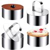 Sikweny 4 Pezzi Coppapasta Tondi, con Coperchio Coppa Pasta di Acciaio Acciaio Inossidabile Accessori per Dolci Riutilizzabile Liscio per Preparare Mousse Torte Biscotti (8 CM)