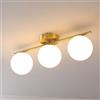 Kikioo Nordic Tutto Rame plafoniera corridoio corridoio Lampada Ingresso Foyer Lampada Rotonda con Paralume in Vetro Opale Latte Lampada da soffitto Soggiorno Guardaroba lampadario E27