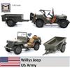 Hobby Master Motor City Classics 1/43 23200-44 Willys Jeep con rimorchio US Army