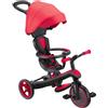 Globber Triciclo Evolutivo 4 in 1 Maniglia Regolabile Balance Bike Rosso