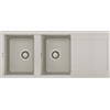 Elleci Lavello Elleci Incasso 2 vasche 116x50 Easy 500 Granitek Bianco Soft LGY50039