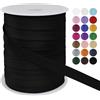 LEREATI Sbieco per Bordare 15mm x 50m Fettuccia in Raso Nastri in Sbieco per Cucito a Doppia Piega, Nastro per Tappezzeria per Cucito Bunting Cucitura Trapuntatura Orlatura (Nero)