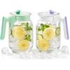 VETOLAKA 2 caraffa in vetro con coperchio, 1,8 l, in vetro con filtri, caraffa per acqua, quarzo pietra, vetro, caraffa per acqua, caraffa resistente al calore, per bevande calde e fredde e fatti in casa
