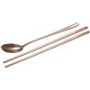 Agatige Set bacchette cucchiaio coreano in acciaio inossidabile, posate posate posate set manico lungo color oro rosa(Colore rosa)