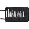 SIXRUN Borsa Portacoltelli da Chef Portatile, Portaposate in Tessuto Oxford con 22 Tasche per Chef da Viaggio, Borsa per Coltelli da Multifunzione (BLACK)