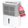 Turbionaire Deumidificatore Turbionaire Smart 16M, 16/24h, Adatto fino a 32㎡, Controllo Digitale, LED, Timer, Portatile, Ruote Piroettanti, Doppio drenaggio, Blocco di sicurezza per bambini