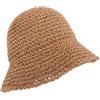 SECFOU Cappello di Paglia Estivo per Donna Protezione Solare Uv, Leggero e Traspirante, a Forma di Secchiello, lo Shopping le Vacanze