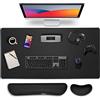 Gimars 3 in 1 Tappetino Mouse XXL e Tappetino Mouse Tastiera Poggiapolsi, 800x305mm Tappetino Scrivania Grande, Mouse Pad Ergonomico Poggia Polsi per Gaming Gamer Ufficio PC Computer, Nero