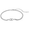 Mikovivi Braccialetto Anti-Malocchio per Donna, Braccialetti a Catena Cubana Delicato Regolabile per Tutti i Giorni Gioielli Regalo per Donna Ragazza (Argento)