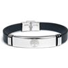Felicidade Bracciale da uomo in acciaio inossidabile e silicone, incisione albero della vita, nero e argento, gioiello elegante, spirituale e durevole, regalo simbolico